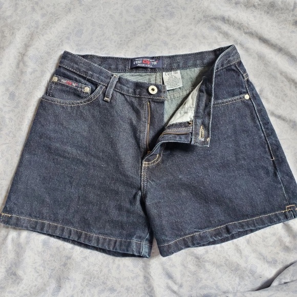 Y2K Dark Wash Denim Shorts - Picture 6 of 7